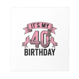 40. Geburtstag Einhorn Vintage Engraving Design_1 Notizblock