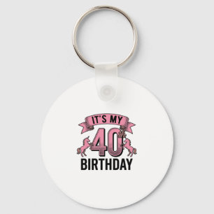 40. Geburtstag Einhorn Vintage Engraving Design_1 Schlüsselanhänger