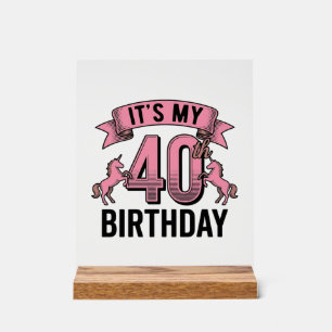40. Geburtstag Einhorn Vintage Gravur Design_1 Acrylschild
