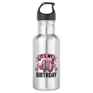 40. Geburtstag Einhorn Vintage Gravur Design_1 Edelstahlflasche