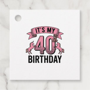40. Geburtstag Einhorn Vintage Gravur Design_1 Geschenkanhänger