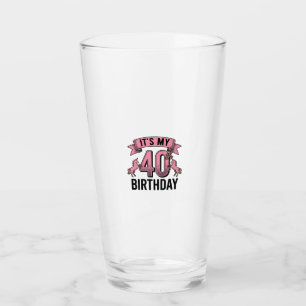 40. Geburtstag Einhorn Vintage Gravur Design_1 Glas