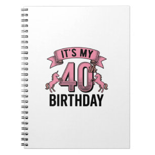 40. Geburtstag Einhorn Vintage Gravur Design_1 Notizblock