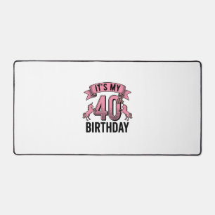 40. Geburtstag Einhorn Vintage Gravur Design_1 Schreibtischunterlage