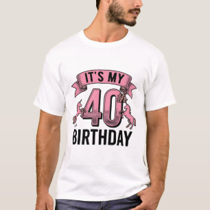 40. Geburtstag Einhorn Vintage Gravur Design_1 T-Shirt