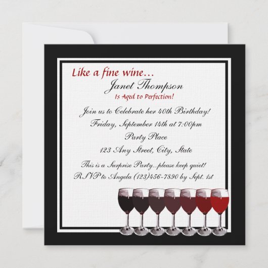 40. Geburtstag einladen Einladung (Vorderseite)