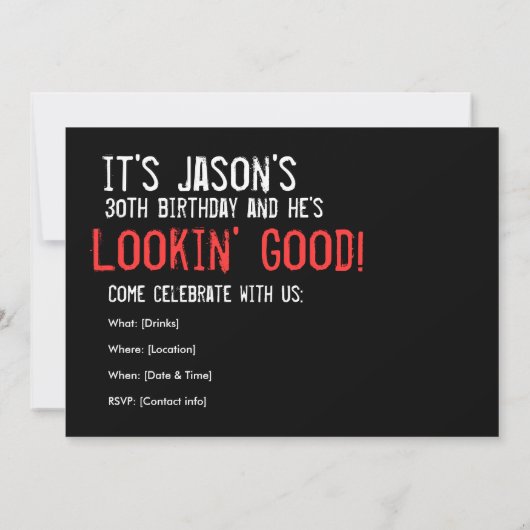 40. Geburtstag - Einladung (Rückseite)