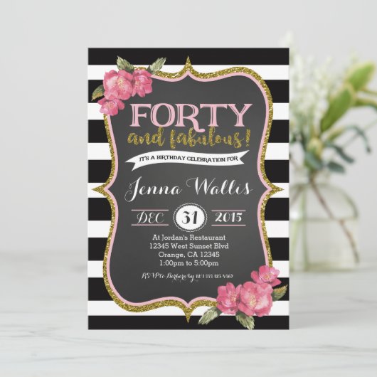 40. Geburtstag Einladung (Stehend Vorderseite)