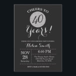 40. Geburtstag Einladung Black and Silver Glitzer<br><div class="desc">40. Geburtstag Einladung Black and Silver Glitzer Card.
Für weitere Anpassungen klicken Sie bitte auf die Schaltfläche "Anpassen" und verwenden Sie unser Designwerkzeug,  um diese Vorlage zu ändern.</div>