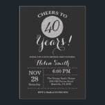 40. Geburtstag Einladung Black and Silver Glitzer<br><div class="desc">40. Geburtstag Einladung Black and Silver Glitzer Card.
Für weitere Anpassungen klicken Sie bitte auf die Schaltfläche "Anpassen" und verwenden Sie unser Designwerkzeug,  um diese Vorlage zu ändern.</div>
