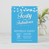 40. Geburtstag Einladung Blue Fabulous (Stehend Vorderseite)