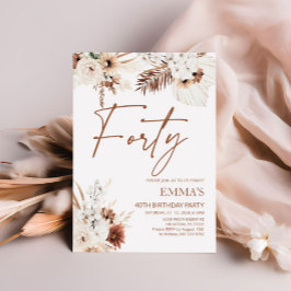 40. Geburtstag Einladung Boho Pampas