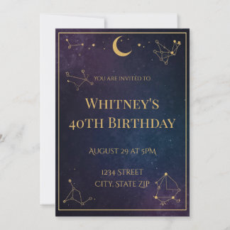 40. Geburtstag Einladung | Elegant Gold