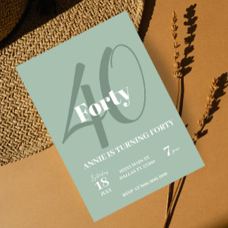 40. Geburtstag Einladung Elegantes Party Modernes