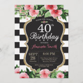 40. Geburtstag Einladung Frauen. Blanc (Vorne/Hinten)