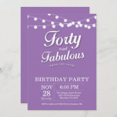 40. Geburtstag Einladung Lila fabelhaft (Vorne/Hinten)