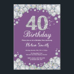 40. Geburtstag Einladung Lila und Silver Diamond<br><div class="desc">40. Geburtstag Einladung. Lila und silber Kristall Diamond. Eleganter Geburtstag Bash einladen. Erwachsener zum Geburtstag. Frauen zum Geburtstag. Männer zum Geburtstag. Für weitere Anpassungen klicken Sie bitte auf die Schaltfläche "Anpassen" und verwenden Sie unser Designwerkzeug,  um diese Vorlage zu ändern.</div>
