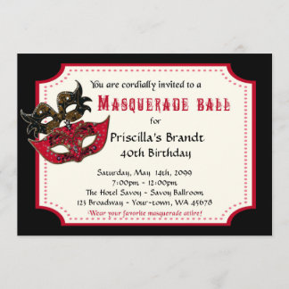 40. Geburtstag Einladung masquerade,40.,masquerad