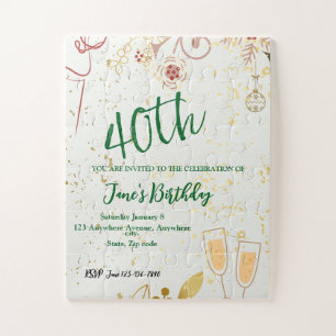 40. GEBURTSTAG EINLADUNG PUZZLE