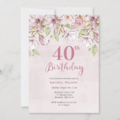 40. Geburtstag Einladung Rosa Bläserin (Vorderseite)