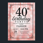 40. Geburtstag Einladung Rosa Glitzer<br><div class="desc">40. Geburtstag Einladung mit rosa Streichelleuchten mit rosa Glitzer Hintergrund. Rosa Geburtstag. Erwachsener Geburtstag. Männer oder Frauen laden ein. 13. 15. 16. 18. 20. 21. 30. 40. 50. 60. 70. 80. 90. 100. Jegliches Alter. Für weitere Anpassungen klicken Sie bitte auf die Schaltfläche "Anpassen" und verwenden Sie unser Designwerkzeug, um...</div>