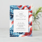 40. Geburtstag Einladungen amerikanische Flagge (Stehend Vorderseite)