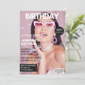 40. Geburtstag Einladungen Magazine Cover (Stehend Vorderseite)