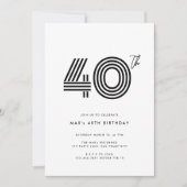 40. Geburtstag Einladungs-Light-Minimal Einladung (Vorderseite)