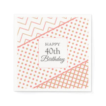40. Geburtstag Elegant Korallen-Geometrie