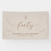 40. Geburtstag Elegant Minimal Boho Banner (Horizontal)