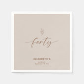 40. Geburtstag Elegant Minimal Serviette (Vorderseite)