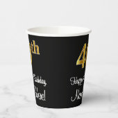 40. Geburtstag - Elegante Luxuriöse Imitate Gold L Pappbecher (Links)