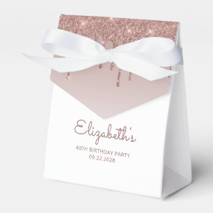 40. Geburtstag Elegante Rose Gold Glitzer Tropfen Geschenkschachtel