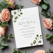 40. Geburtstag elegantes eucalyptus grün Party Einladung