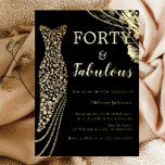 40. Geburtstag: Elegantes Gold Dress Folieneinladung<br><div class="desc">40. Geburtstagsfoil Einladung Weitere Einladungen in unserem Nest- und Nestladen</div>