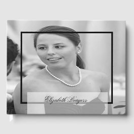 40. Geburtstag Elegantes Personal Monogram Foto Gästebuch