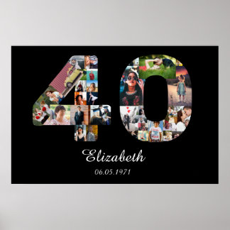 40. Geburtstag Erstellen Sie Ihr eigenes 40 Foto P Poster
