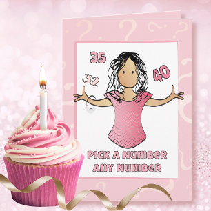40. Geburtstag Ethnische weibliche Cartoon lustige Karte