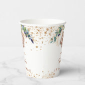 40. Geburtstag Eukalyptus grün Glitzer Name Pappbecher (Rechts)