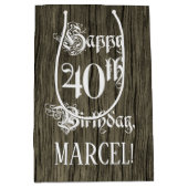 40. Geburtstag: Extravagant, Imitate Holzsehen + I Mittlere Geschenktüte (Vorderseite)