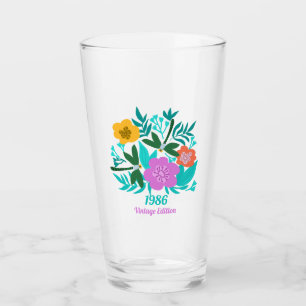 40. Geburtstag farbenfrohe moderne florale elegant Glas