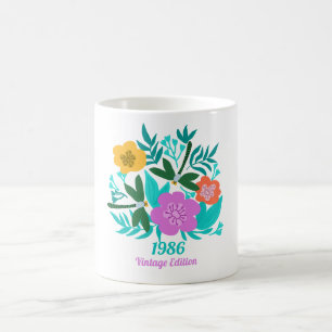 40. Geburtstag farbenfrohe moderne florale elegant Kaffeetasse