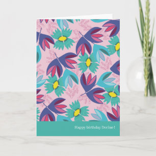 40. Geburtstag floral grün modern crocus feminin Karte
