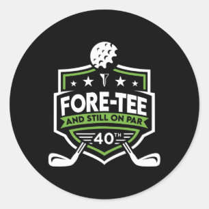40. Geburtstag Fore-tee noch auf Par 40. Golf Birt Runder Aufkleber