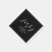 40. Geburtstag Forty Black Elegant Schrift Modern Serviette (Ecke)