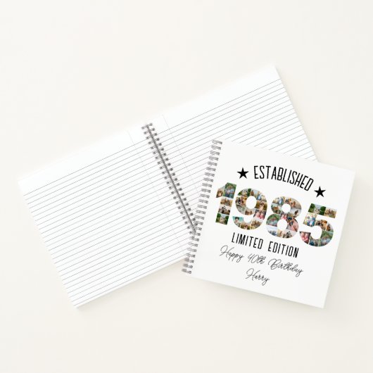 40. Geburtstag Foto Collage gegründet 1985 Notizblock (Innenseite)