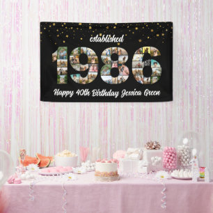 40. Geburtstag Foto Collage gegründet 1986 Banner