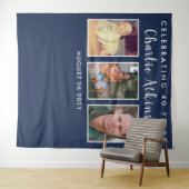 40. Geburtstag Foto Collage Hintergrund Banner Wandteppich (Beispiel (Horizontal))