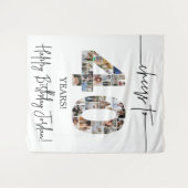 40. Geburtstag Foto-Collage Hintergrund Wandteppich (Vorderseite (Horizontal))