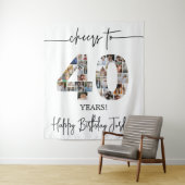 40. Geburtstag Foto-Collage Hintergrund Wandteppich (Beispiel)